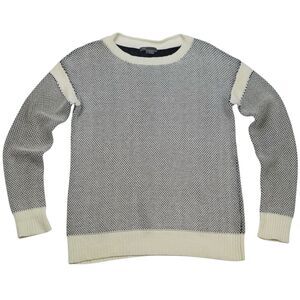 Vince Cotton Knit Boatneck Sweater Long Sleeve Neutral Size Small